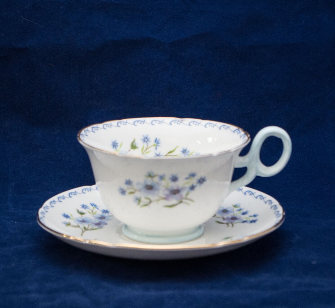 Shelley blue Rock Teacup and Saucer 13428 Etsy