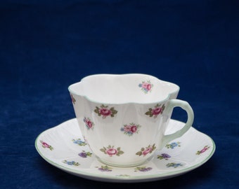 Shelley "Rosebud" Teacup and Saucer, 13426, Dainty Shape