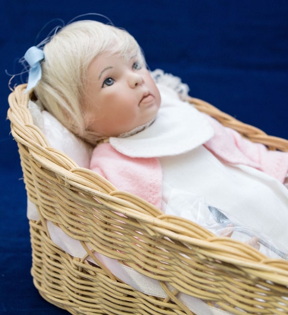Mary Ann Oldenburg Baby Doll in Basket with Silver plated Etsy