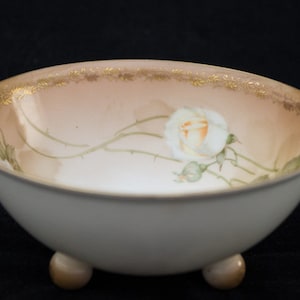 Footed Bowl with Roses, Made in Germany