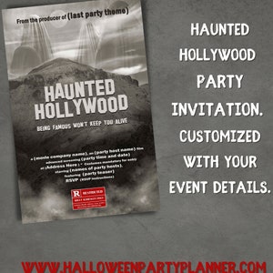 Haunted Hollywood Halloween Invitation Customized Movie Poster