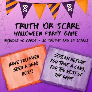 Carte da gioco di Halloween "Verità o Spavento".