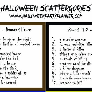 Halloween Scattergories