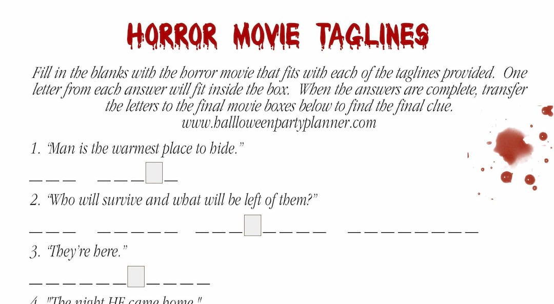 Horror Movie Taglines Etsy