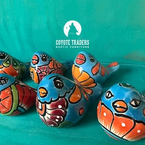 Talavera Home Accents small colorful bird statue, decorative vibrant art piece for outdoor & indoor gift