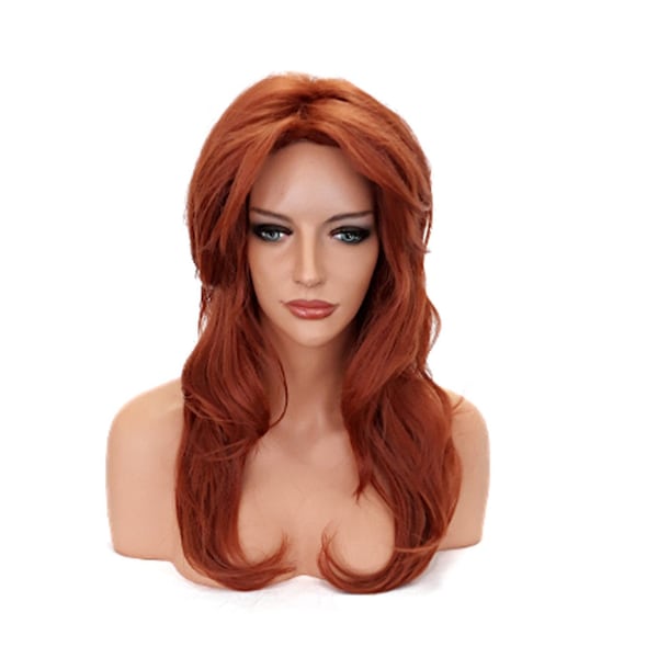 Long Copper Red Layered Synthetic Wig