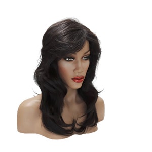 Black Brown Curly Synthetic wig Natural Look Realistic Black Wig for Women, Beauty Luxury Wigs for Everyday Hair Accessories