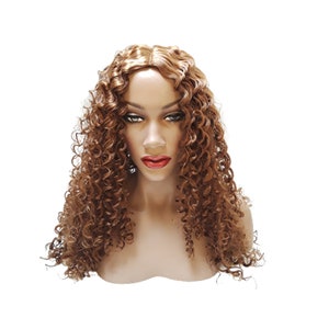 Synthetic Wavy Curly Wig with skin top, Long Natural Wet Look Realistic Auburn Brown Wig, Beauty Luxury Wigs for Everyday Hair Accessories