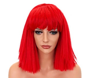 red wig etsy