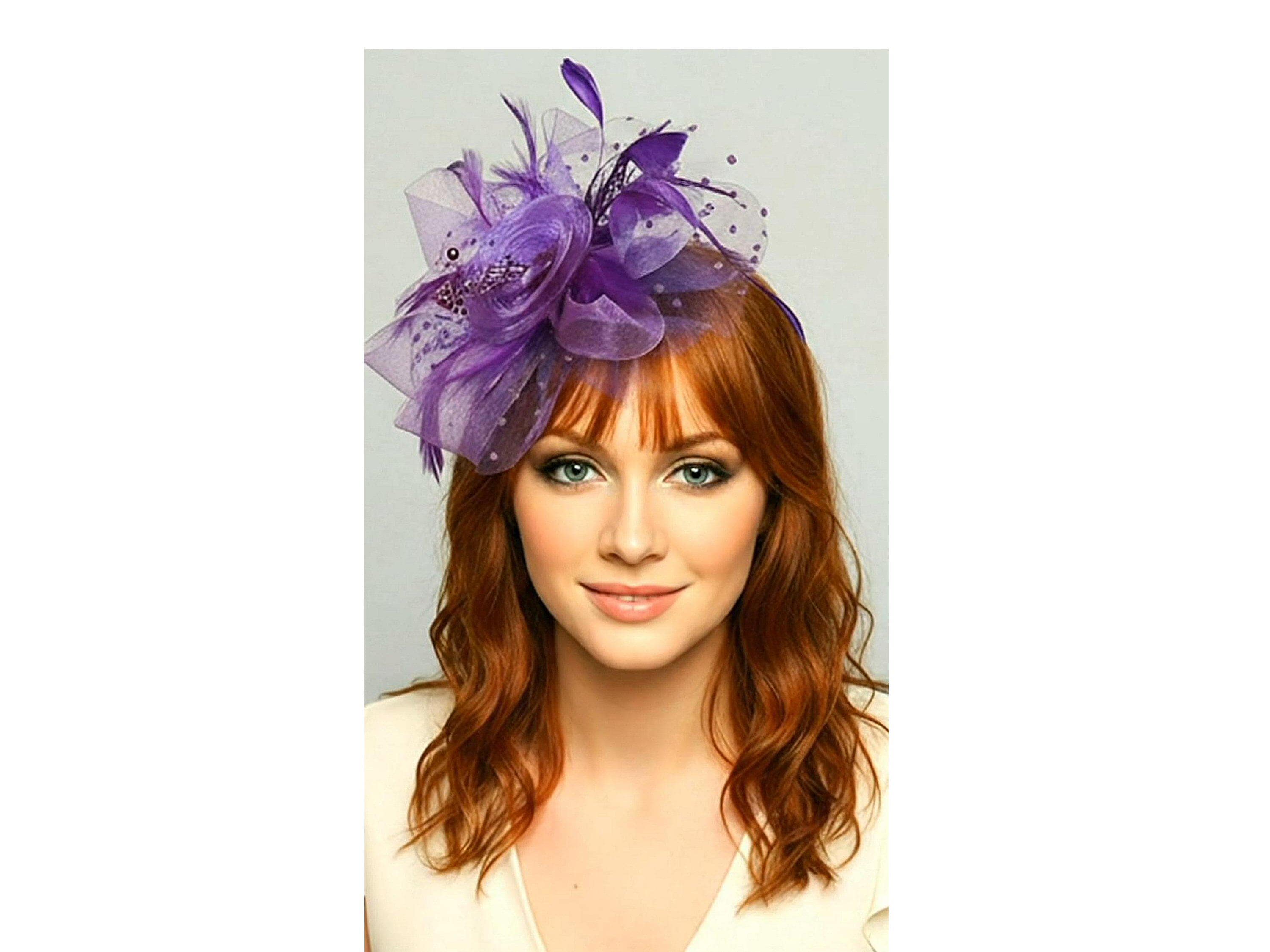 Chic Purple Fascinator Hat for Women Kentucky Derby Oaks Equestrian Fashion Tea Kentucky Derby Hat Fascinator, Lavender Rose Derby Hat  main image 2