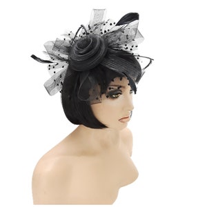 Fascinators Hat for Women Tea Party Headband Kentucky Derby Wedding Flower Cocktail Mesh Feathers Hair Clip