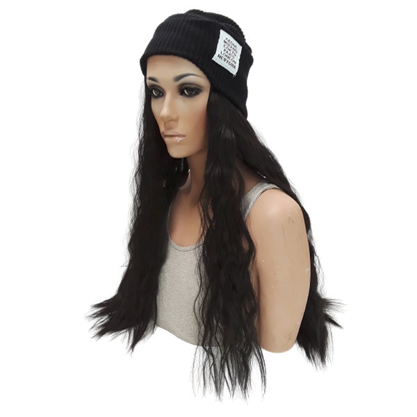 Hats With Hair Attached Etsy