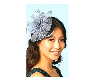 Women\'s Cream and Black Feather Hat w/ box The Hat Box Black Feather Vintage Hat Fascinator Head Piece  main image 4