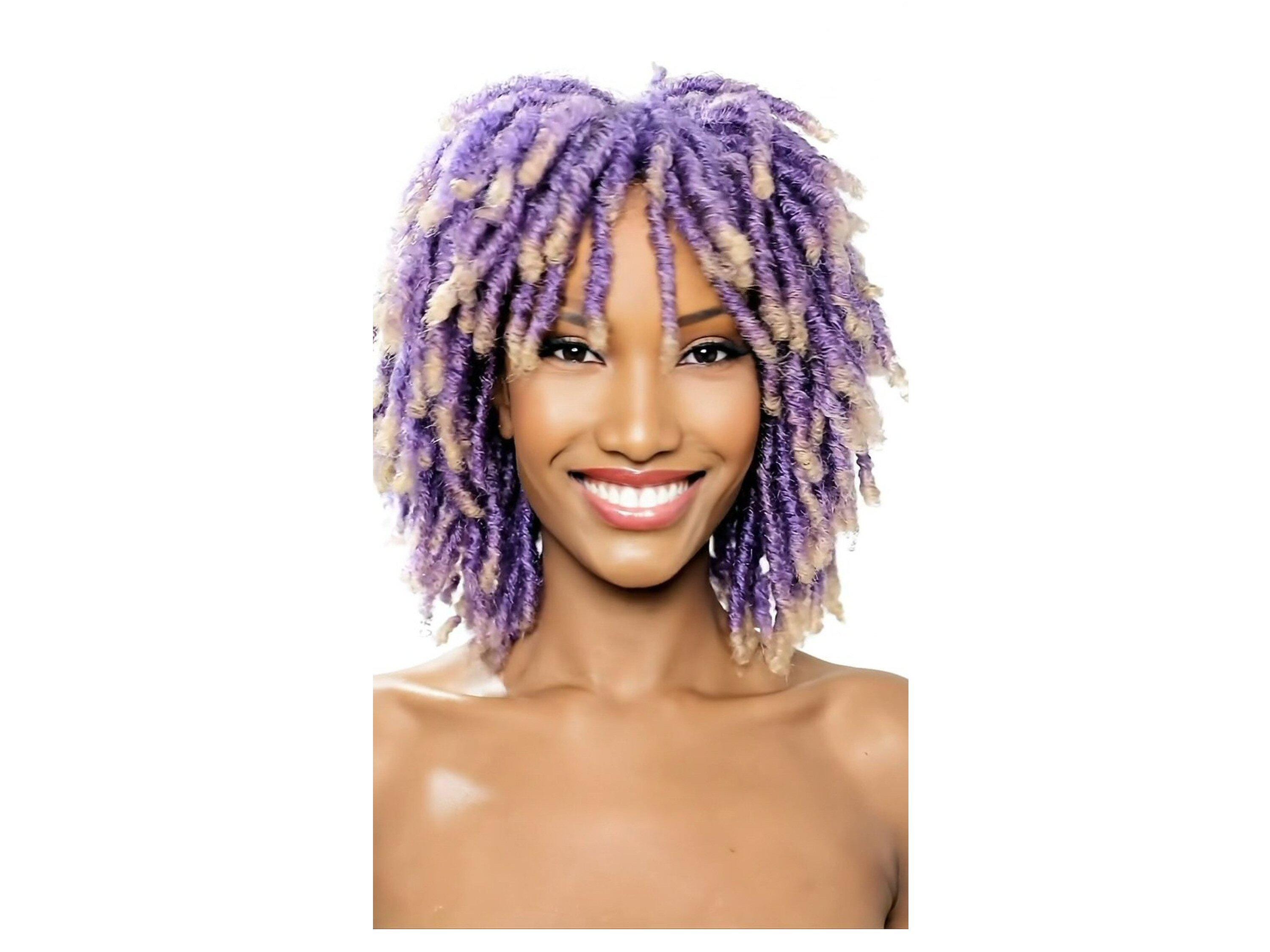 Purple Braided Lace Wig - Etsy