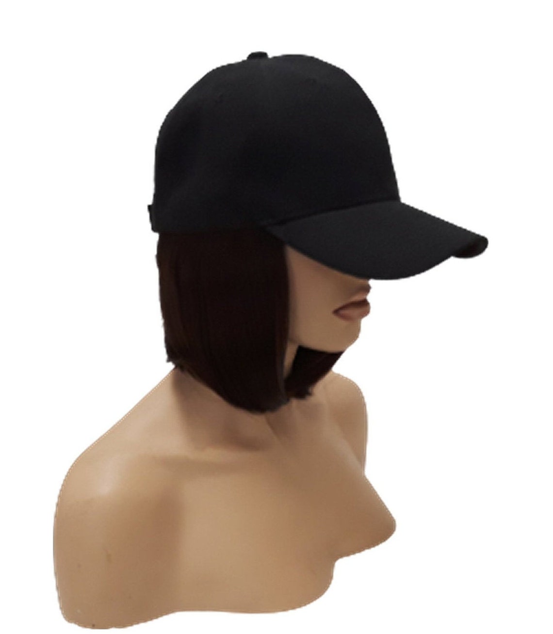 Baseball Cap with Hair Extensions for Women Adjustable Hat Etsy