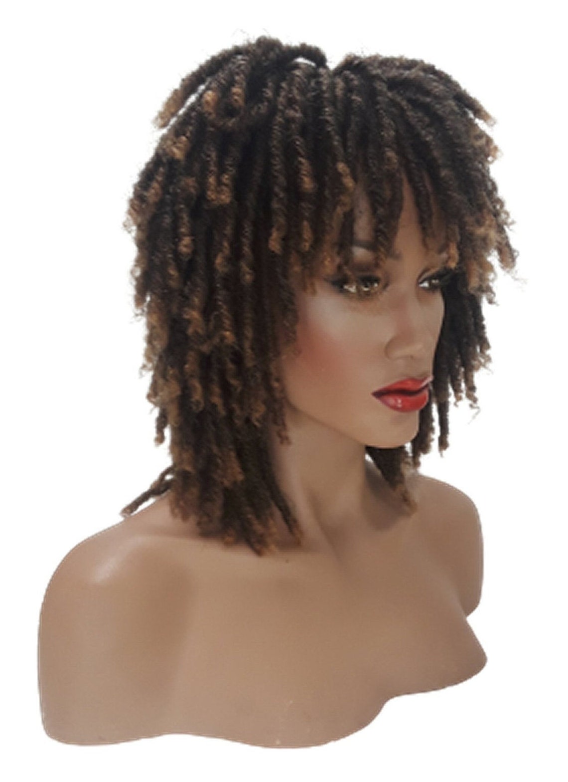 Warm Brown Short Dreadlock Wig Twist Wigs for Black Women Etsy