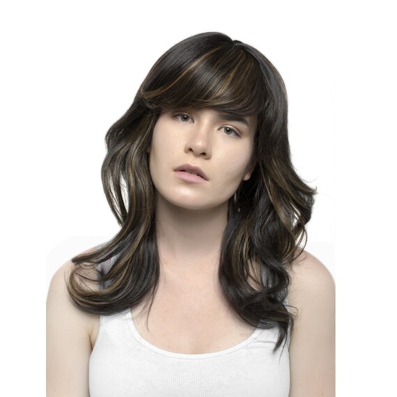Long Curly Brown Strawberry Blonde Synthetic Realistic Heat Etsy