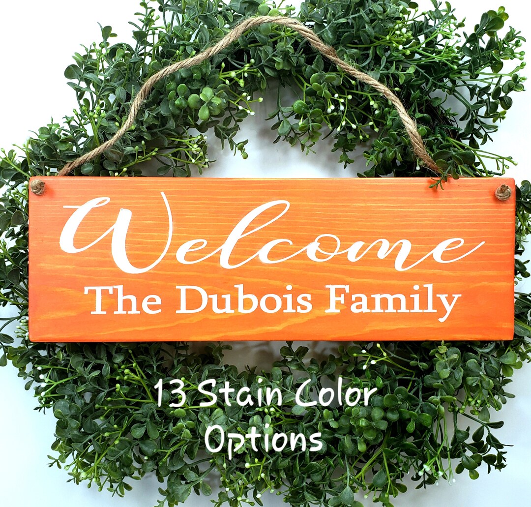 Personalized Carved Sign, Custom Wood Family Name Sign, Front