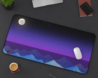 Stardew Valley Night Desk Mat - (Non- AI)  Mouse Pad XXL, Desk Pad, nintendo Extended Gaming Keyboard Mat Pad,Pixel ArtExtra Large Mouse Pad