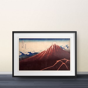 Storm below Mount Fuji by Katsushika Hokusai - Japanese Print Japanese Art Wall Art Poster Gift