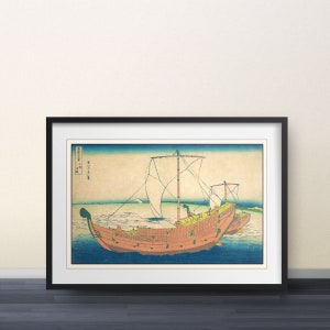 At Sea off Kazusa by Katsushika Hokusai - Japanese Print Japanese Art Wall Art Poster Gift