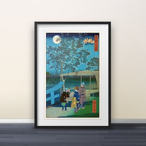 Sumidagawa, Mimeguri by Utagawa Hiroshige - Japanese Print Japanese Art Wall Art Poster Gift