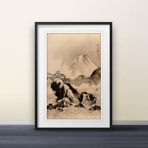 Mount Fuji by Kawanabe Kyōsai - Japanese Print Japanese Art Wall Art Poster Gift