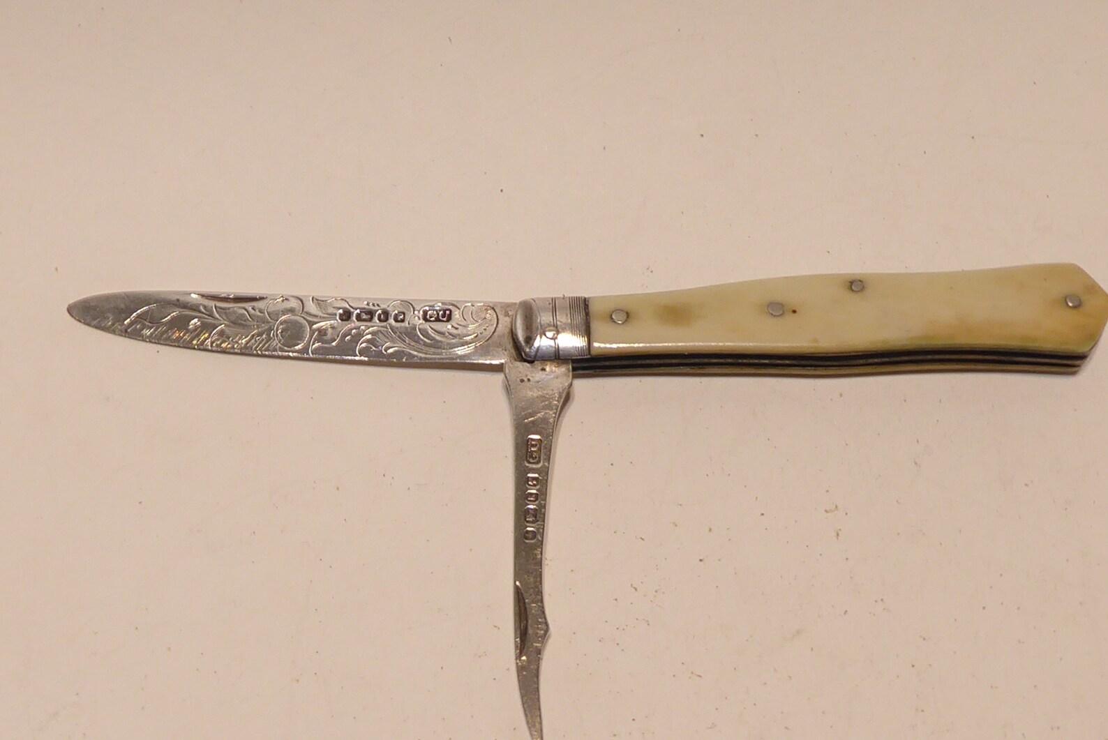 1877 Victorian Fruit Knife With Pip Pick Bone & Sterling Etsy UK