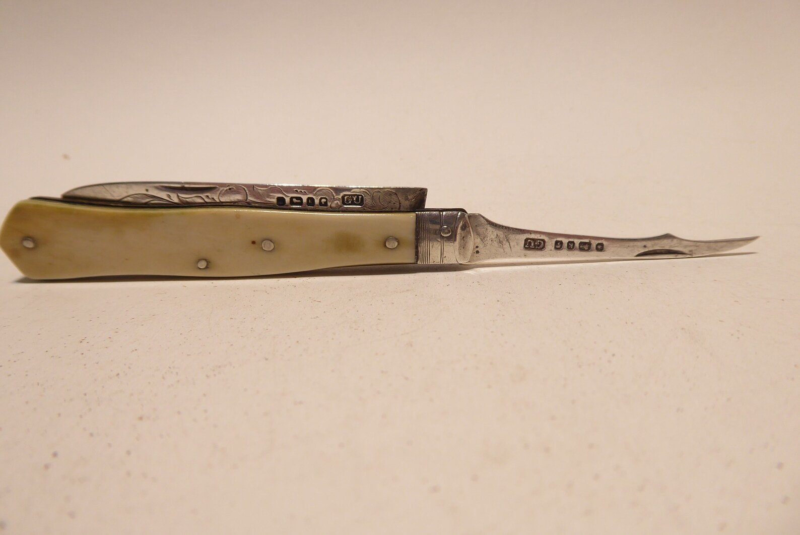 1877 Victorian Fruit Knife With Pip Pick Bone & Sterling Etsy UK
