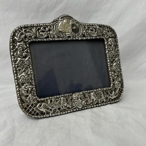 1900 Sterling Silver picture frame with glass front and velvet strut back by James Deakin & Sons - Chester hallmark