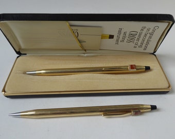 【ヴィンテージ極美品】CROSS14金張 ボールペン＆ シャープペン 2本セット ヴィンテージ クロス ボールペン、14K ゴールドメッキ、1/20