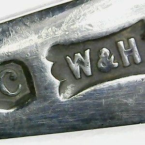 1900 Antique Sterling Silver English Salt or mustard SPOON by Walker & Hall