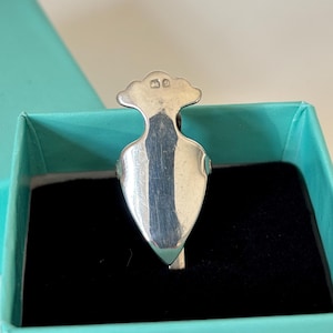 Pinza para servilleta Chester de plata de ley de 1929 en caja de William Vale & Sons