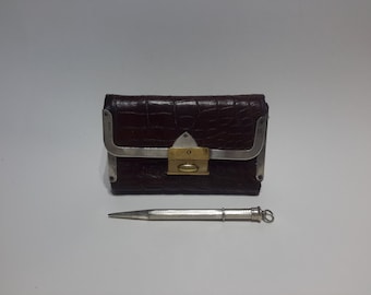 1889 Stamp wallet/purse in Sterling silver and gold mounts