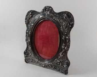 1901 Picture Frame in Sterling Silver with glass front, and easel strut back by Miller Brothers