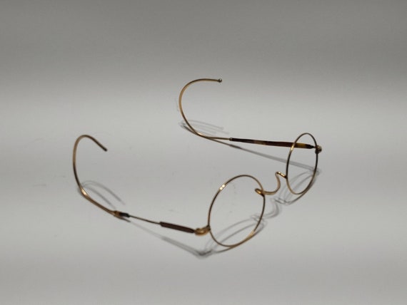 1920s 10ct gold rim spectical frames in original case - Gem