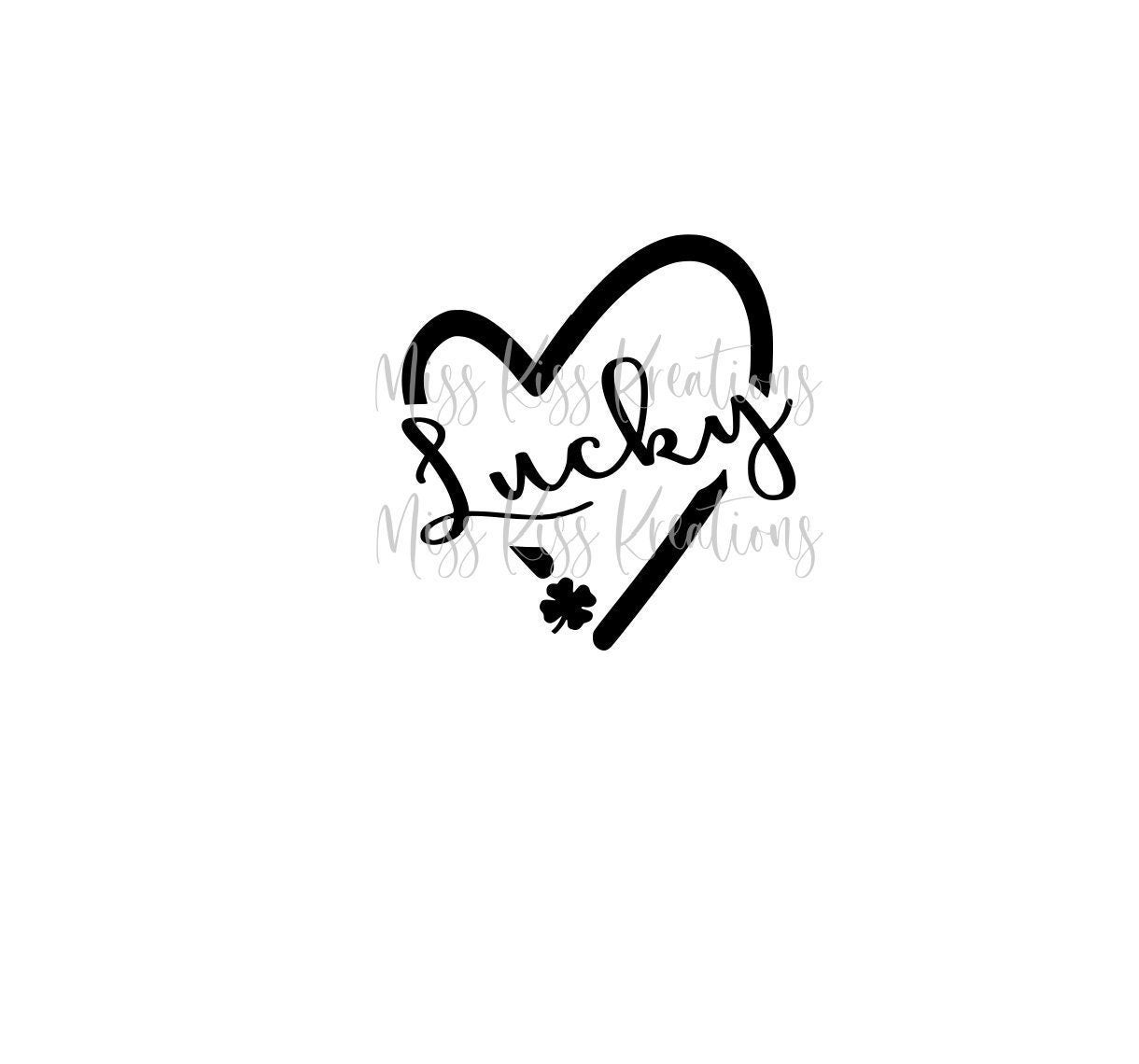 Lucky Heart SVG File Etsy