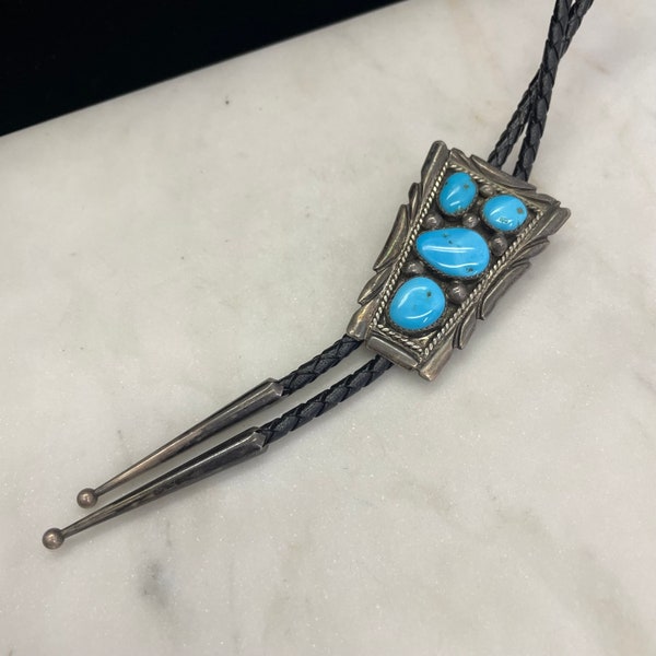 Sterling Silver Turquoise Bolo Necklace