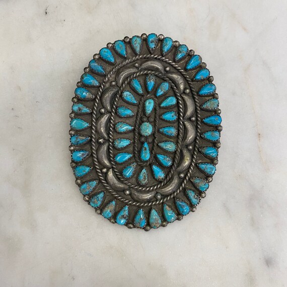 Navajo Pendant // Vintage Silver Turquoise Navajo… - image 3