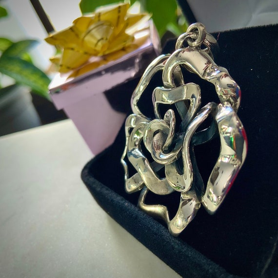 Sterling Silver Rose Pendant - image 4