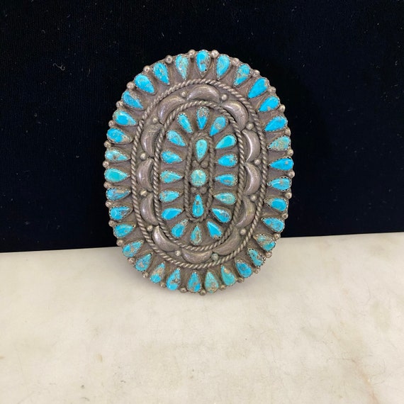 Navajo Pendant // Vintage Silver Turquoise Navajo… - image 7