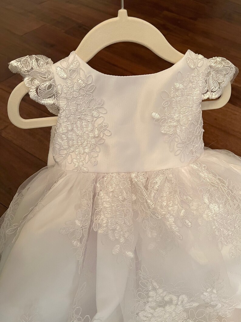 Christening Baby Gown Lace Long Baptism Gown Baby Girl Dress Etsy