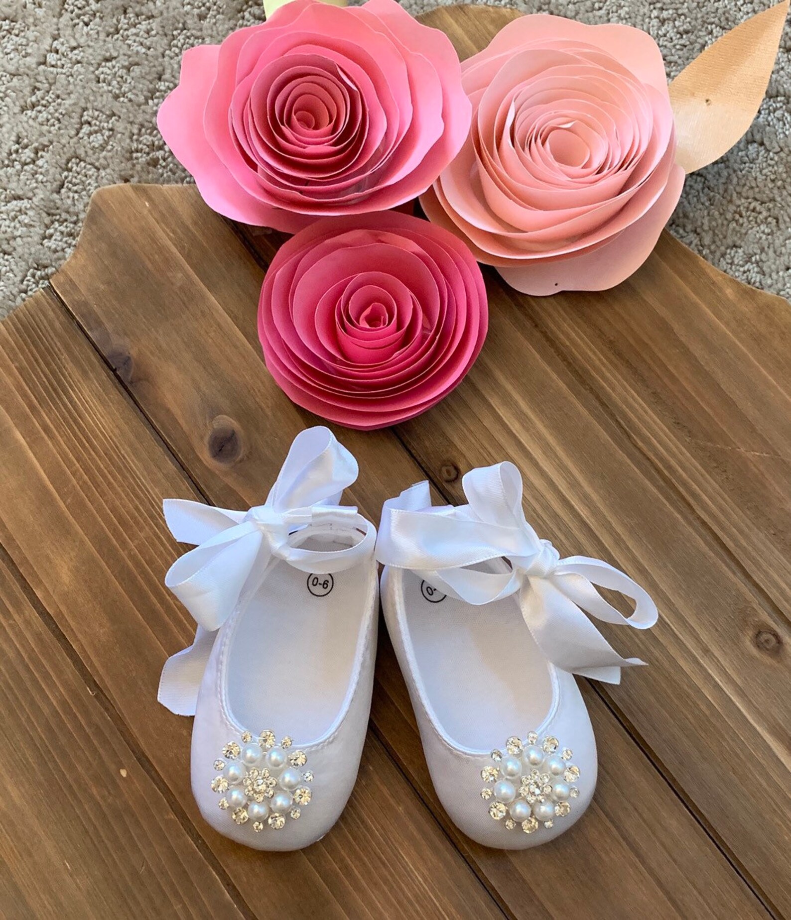 Rhinestone Baptism Baby Girl shoes Christening Baby girl shoes Etsy