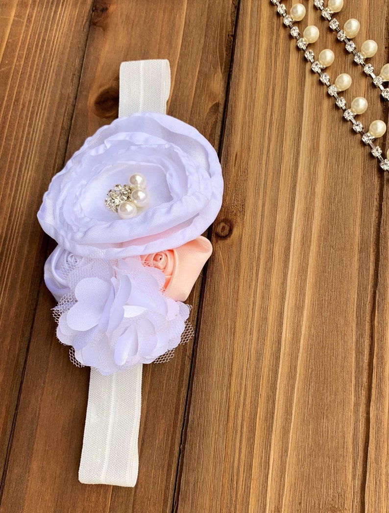 Vintage Rhinestone Pearl Baby Headband Vintage Flower Girl Etsy