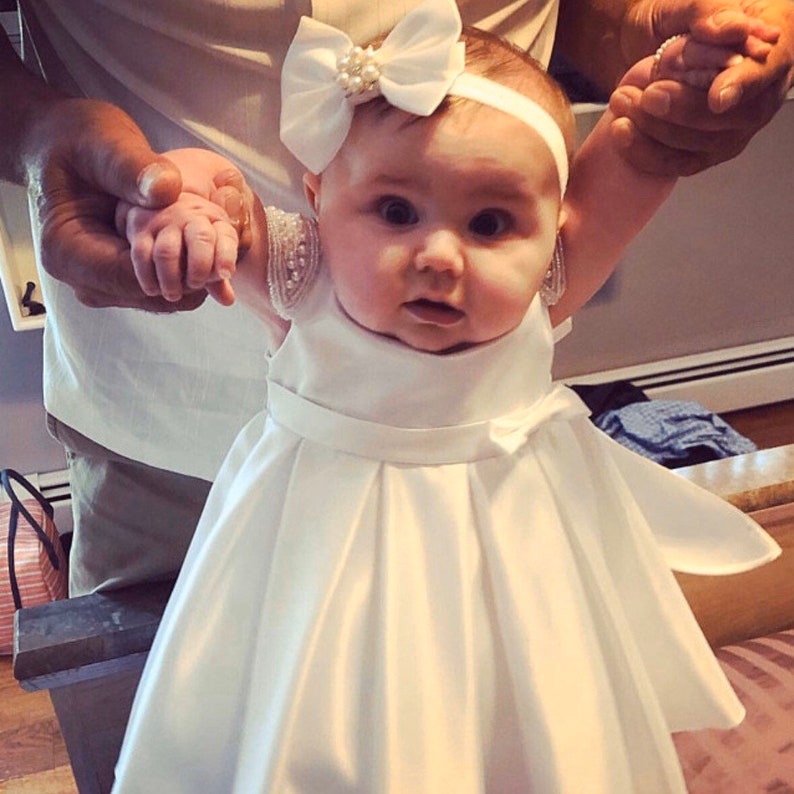 Vintage Baptism Dress Satin Baby Girl Baptism Dress White baby Etsy