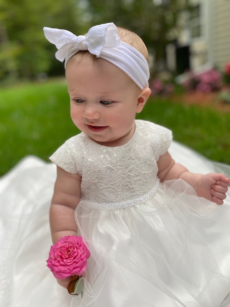 Baby Girls Christening Dress Flower Girl Dress Baptism Gown Etsy