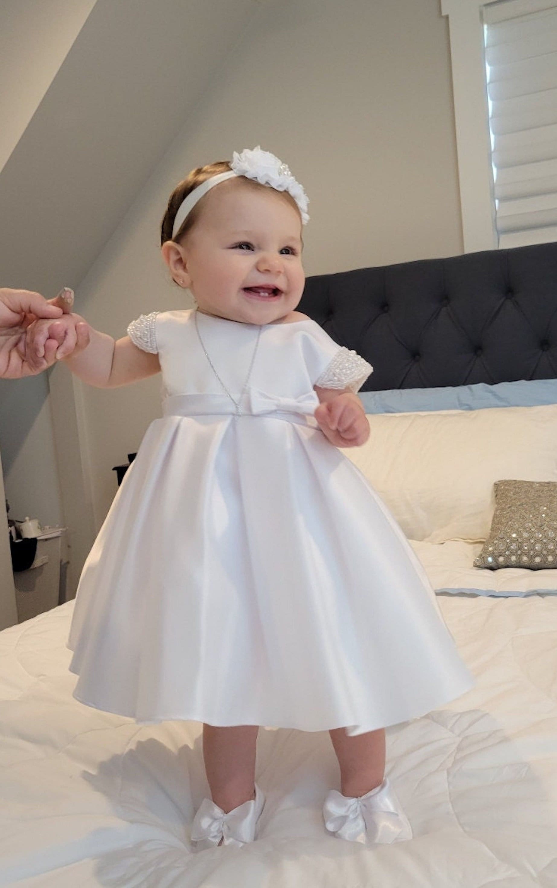 white baby dress