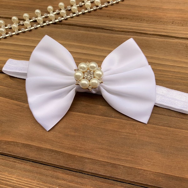 Baby Girl Baptism Hair Accessories Etsy