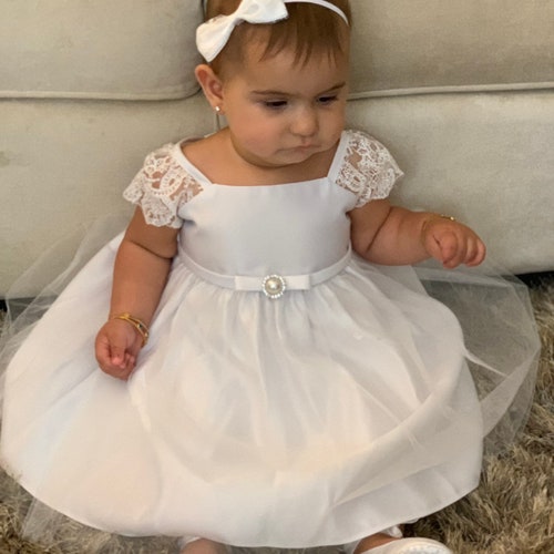 Baptism Dress for Baby Girl Lace Ivory Christening Dress Etsy