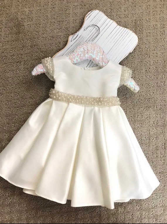 satin christening dress